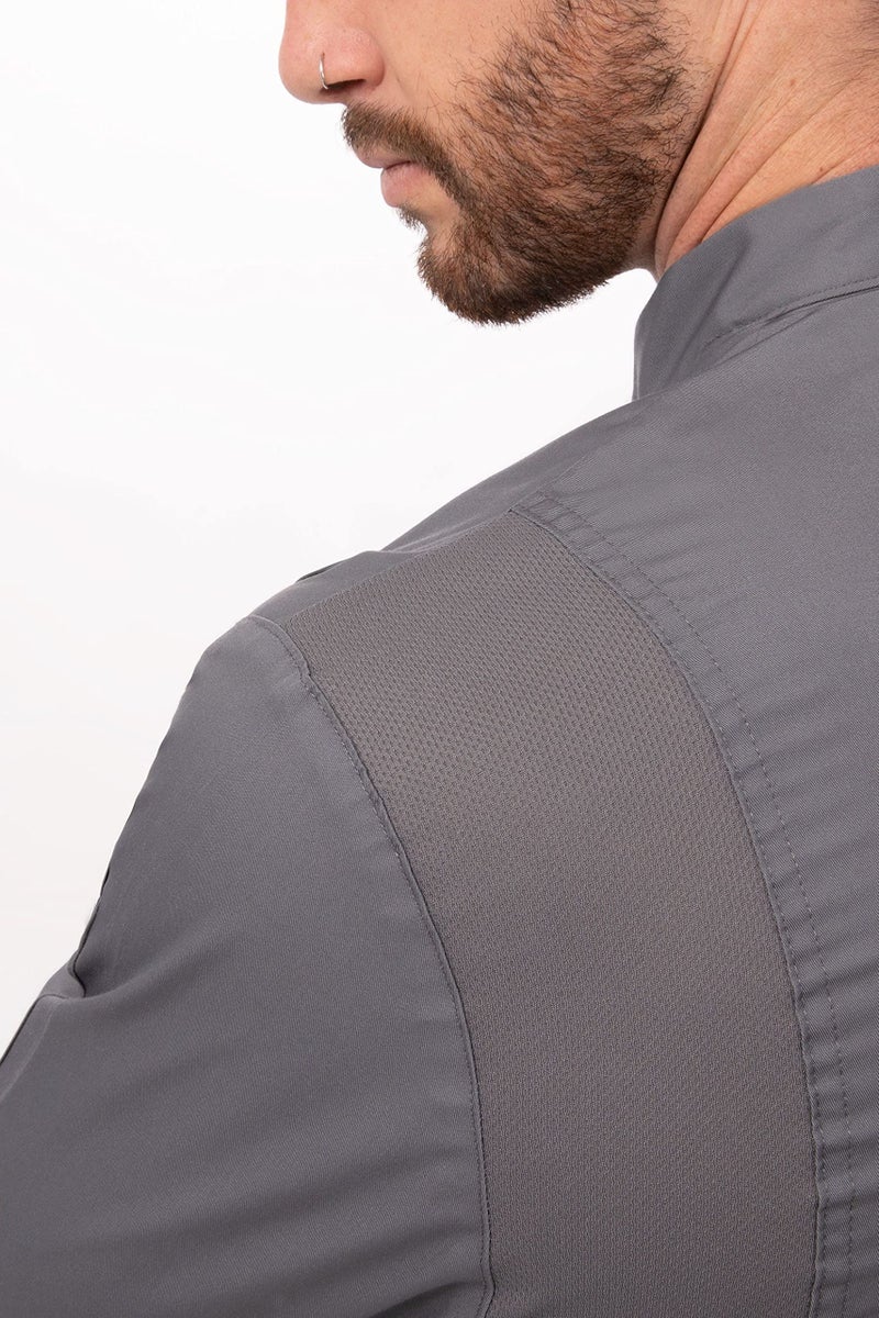 Chef Works Men's Lansing Chef Coat, Grey, X-Large - Image 5